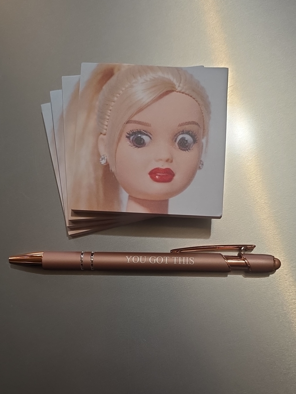 YOU GOT THIS Rose Gold Stylist Pen with 4 Postit Notes